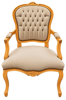 Tapissier décorateur au travail, restauration de fauteuil - Ets Montaigne Paris